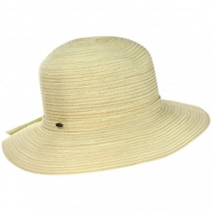 Sun Hats Spring Summer Multicolor Weaved Ribbon Floppy Brim Sun Hat - Natural - C612E37NBJT $15.17