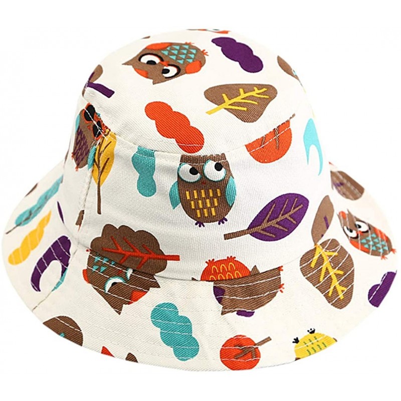 Bucket Hats Women Girls Cotton Leopard Print Reversible Bucket Hat Summer Double Sides Packable Hat for Outdoor Travel - Owl ...