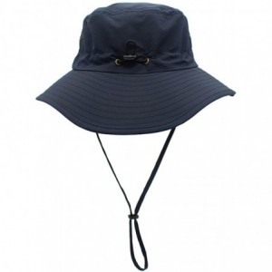 Sun Hats Women Lightweight Safari Sun Hat Quick Dry Fishing Hat with Strap Cool - Navy Blue - CR18G0X69CK $27.78