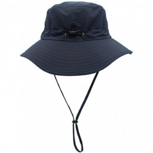 Sun Hats Women Lightweight Safari Sun Hat Quick Dry Fishing Hat with Strap Cool - Navy Blue - CR18G0X69CK $14.43