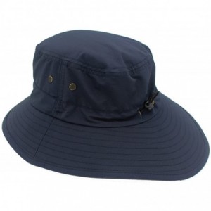 Sun Hats Women Lightweight Safari Sun Hat Quick Dry Fishing Hat with Strap Cool - Navy Blue - CR18G0X69CK $14.43