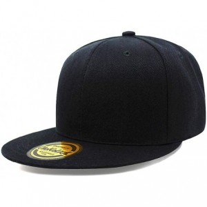 Baseball Caps Flat Visor Snapback Hat Blank Cap Baseball Cap - Black - CH18632L6IQ $21.22