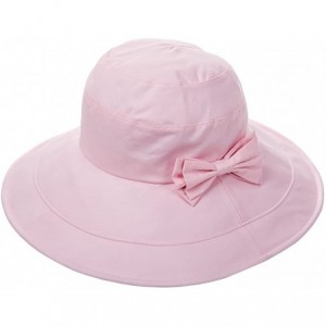 Baseball Caps Womens UPF50 Cotton Packable Sun Hats w/Chin Cord Wide Brim Stylish 54-60CM - 69038_pink - C912E73Y9MR $25.23