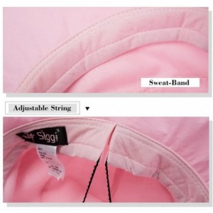 Baseball Caps Womens UPF50 Cotton Packable Sun Hats w/Chin Cord Wide Brim Stylish 54-60CM - 69038_pink - C912E73Y9MR $25.23