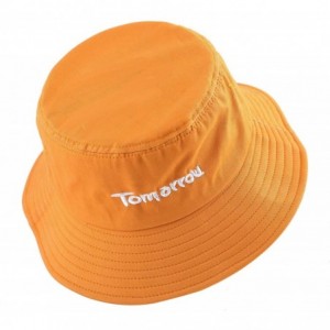 Bucket Hats Unisex Fashion Unique Word Embroidered Bucket Hat Summer Fisherman Cap for Men Women Teens - Yellow Tomorrow - CR...
