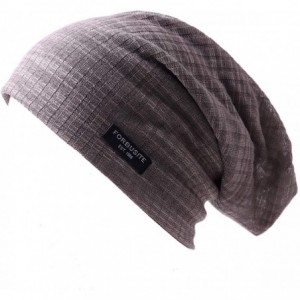 Skullies & Beanies Mens Slouchy Beanie Skull Cap Summer Thin Baggy Oversized Knit Hat B301 - B018h-brown - CT18CL8IH5U $10.32