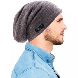 Skullies & Beanies Mens Slouchy Beanie Skull Cap Summer Thin Baggy Oversized Knit Hat B301 - B018h-brown - CT18CL8IH5U $10.32