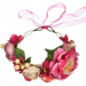 Headbands Maternity Woodland Photo Shoot Peony Flower Crown Hair Wreath Wedding Headband BC44 - Style 14 Peony Pink - CH18DCO...