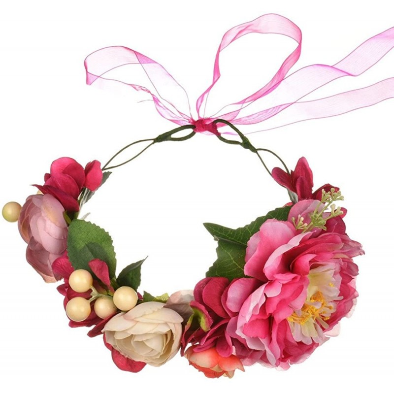 Headbands Maternity Woodland Photo Shoot Peony Flower Crown Hair Wreath Wedding Headband BC44 - Style 14 Peony Pink - CH18DCO...