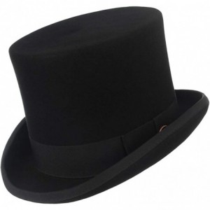 Fedoras 100% Wool Top Hat Men's Satin Lined Wool Felt Magic High Top Hat Party Costume Accessory - [Crown Height-5.9inch] - C...