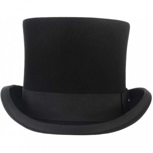Fedoras 100% Wool Top Hat Men's Satin Lined Wool Felt Magic High Top Hat Party Costume Accessory - [Crown Height-5.9inch] - C...