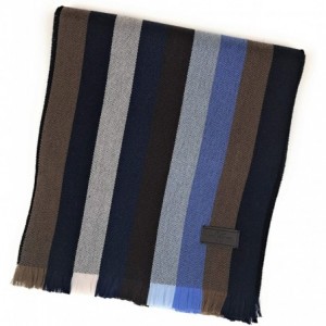 Newsboy Caps Men's Herringbone Vertical Stripe - Navy and Brown Multi Strpe - CN18OENQWSR $29.20