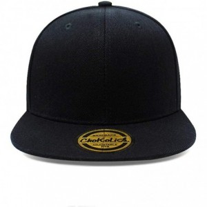 Baseball Caps Flat Visor Snapback Hat Blank Cap Baseball Cap - Black - CH18632L6IQ $12.09