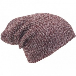 Skullies & Beanies Made In the USA Lightweight Acrylic Long Slouch Beanie - Heather Maroon - C711SN4M6HH $14.81