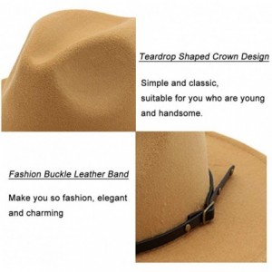 Fedoras Women Belt Buckle Fedora Hat - Camel - CC183IO8D35 $29.12
