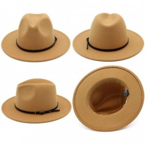 Fedoras Women Belt Buckle Fedora Hat - Camel - CC183IO8D35 $14.94