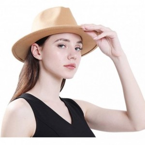 Fedoras Women Belt Buckle Fedora Hat - Camel - CC183IO8D35 $14.94