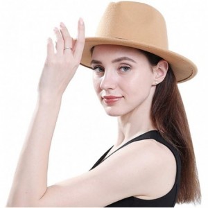 Fedoras Women Belt Buckle Fedora Hat - Camel - CC183IO8D35 $14.94