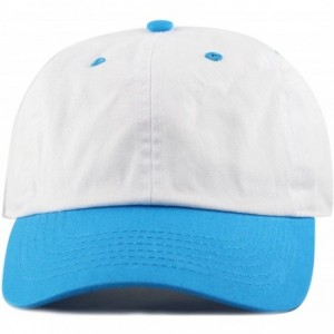 Baseball Caps Two Tone 100% Cotton Stonewashed Cap Adjustable Hat Low Profile Baseball Cap. - Turquoise - CP12NVZI6HD $18.17