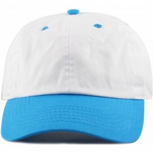 Baseball Caps Two Tone 100% Cotton Stonewashed Cap Adjustable Hat Low Profile Baseball Cap. - Turquoise - CP12NVZI6HD $10.70