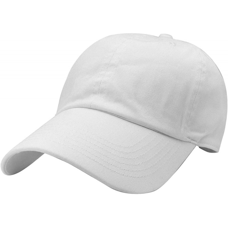 Baseball Caps Classic Baseball Cap Dad Hat 100% Cotton Soft Adjustable Size - White - C011AT3RF07 $12.03