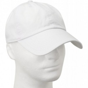 Baseball Caps Classic Baseball Cap Dad Hat 100% Cotton Soft Adjustable Size - White - C011AT3RF07 $12.03