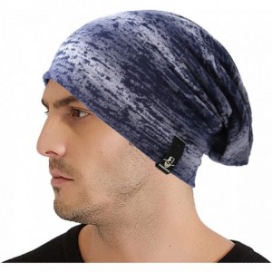 Skullies & Beanies Mens Slouchy Beanie Skull Cap Summer Thin Baggy Oversized Knit Hat B301 - B081-blue - CZ18CK02KKA $11.76