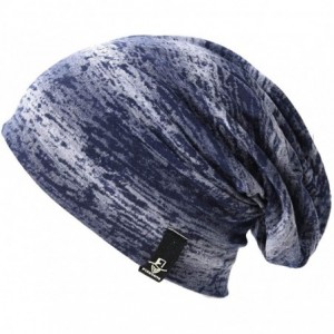 Skullies & Beanies Mens Slouchy Beanie Skull Cap Summer Thin Baggy Oversized Knit Hat B301 - B081-blue - CZ18CK02KKA $11.76