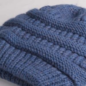 Skullies & Beanies Winter Slouchy Beanie Hats Women Fleece Lined Warm Ski Knitted Pom Pom Hat - 24-blue - C018ULU6YQT $13.92