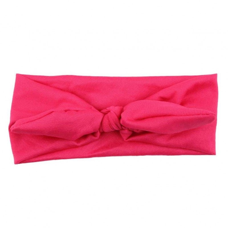 Headbands Elastic Hairband Bandana Headband Decoration - Hot pink - CC18GNG50TA $9.43