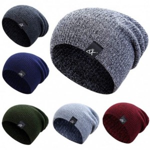 Skullies & Beanies Unisex Baggy Beanies Hip-hop Knitted Hat Solid Winter Keep Warm Slouchy Ski Cap - D - CR18L9SENXU $10.87