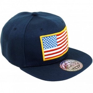 Baseball Caps USA Flag Patch Embroidery Snapback Hat America Flag Adjustable Baseball Cap - Navy - CY18DU9ET9Y $22.44