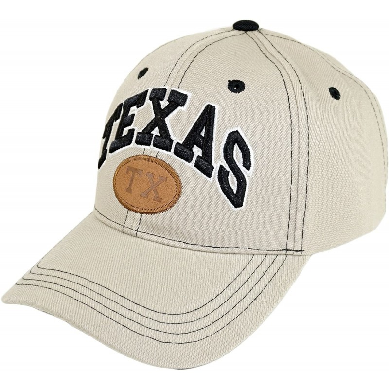 Baseball Caps Texas State Embroidery Hat Adjustable Texas Independent Lone Star Baseball Cap - Beige - CV18D5IIR39 $10.57