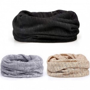 Skullies & Beanies Womens Baggy Soft Slouchy Beanie Hat Stretch Infinity Scarf Head Wrap Cap - 3pcs Black+grey+coffee - CF18U...