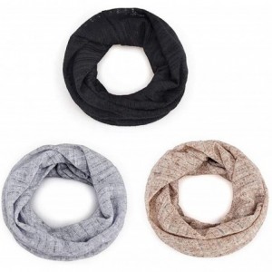 Skullies & Beanies Womens Baggy Soft Slouchy Beanie Hat Stretch Infinity Scarf Head Wrap Cap - 3pcs Black+grey+coffee - CF18U...