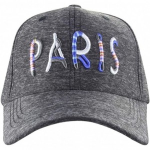 Baseball Caps Women's Paris Rainbow 3D Embroidered Sayings Adjustable Hat - Black - CX18N9KDCHX $9.48