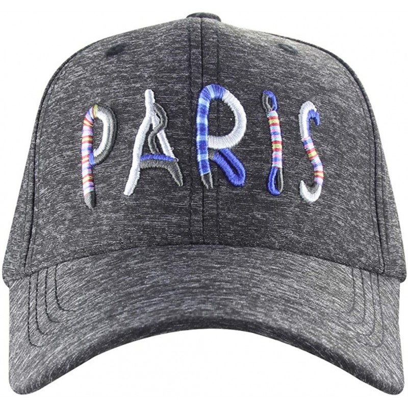 Baseball Caps Women's Paris Rainbow 3D Embroidered Sayings Adjustable Hat - Black - CX18N9KDCHX $9.48