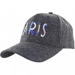 Baseball Caps Women's Paris Rainbow 3D Embroidered Sayings Adjustable Hat - Black - CX18N9KDCHX $9.48