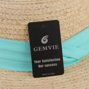 Sun Hats Women Straw Flat Top Boater Hat Braided Straw Wide Brim Summer Beach Cap Ribbon Straw Fedora Sun Hat - Beige 4 - CB1...