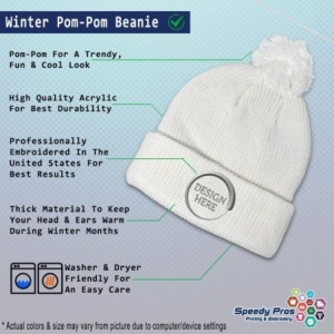 Skullies & Beanies Winter Pom Pom Beanie Men & Women Pembroke Welsh Corgi Mom Embroidery 1 Size - White - CC18A0CI8CN $11.60