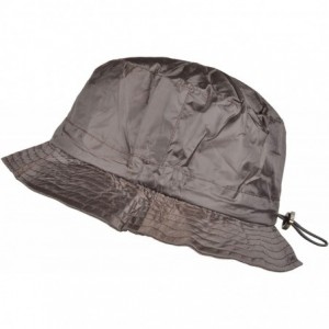 Bucket Hats Adjustable Waterproof Bucket Rain Hat in Nylon - Brown (Fleece Interior Black) - CV18Y8OAGTI $18.55