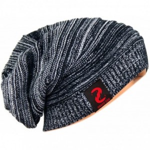 Skullies & Beanies Unisex Adult Winter Warm Slouch Beanie Long Baggy Skull Cap Stretchy Knit Hat Oversized - Black - CB1291DZ...