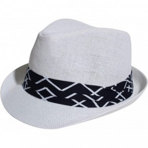 Fedoras Vintage Unisex Fedora Hat Classic Timeless Light Weight - 2120 White - C818EMHNY8W $17.59