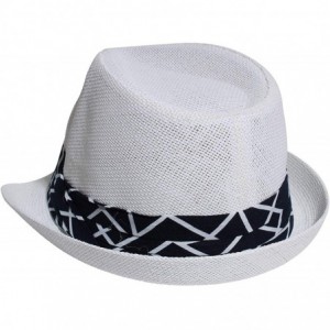 Fedoras Vintage Unisex Fedora Hat Classic Timeless Light Weight - 2120 White - C818EMHNY8W $17.59