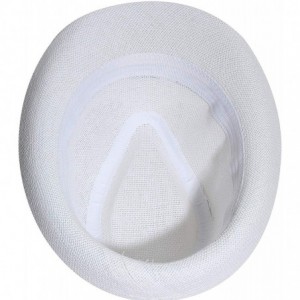 Fedoras Vintage Unisex Fedora Hat Classic Timeless Light Weight - 2120 White - C818EMHNY8W $17.59