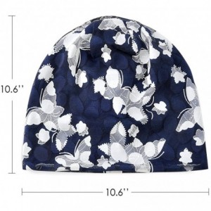 Skullies & Beanies Women Cotton Beanie Lace Soft Sleep Cap Slouchy Chemo Hats - Dark Blue - C118DWEN5XO $8.94