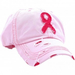 Baseball Caps Pink Ribbon Women's Awareness Vintage Baseball Cap - Pink - CE18WI2X7DA $36.96