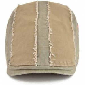 Newsboy Caps 100% Cotton Distressed Ivy Caps Newsboy Caps Cabbie Hat Gatsby Hat - Khaki - CM1838Q89KI $12.20