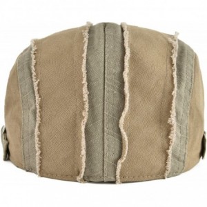 Newsboy Caps 100% Cotton Distressed Ivy Caps Newsboy Caps Cabbie Hat Gatsby Hat - Khaki - CM1838Q89KI $12.20