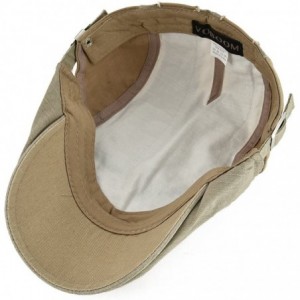 Newsboy Caps 100% Cotton Distressed Ivy Caps Newsboy Caps Cabbie Hat Gatsby Hat - Khaki - CM1838Q89KI $12.20